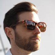 Mari & Clay Sustainable Sunglasses Glenelg Style in Caramel frame with dark brown polarised lenses
